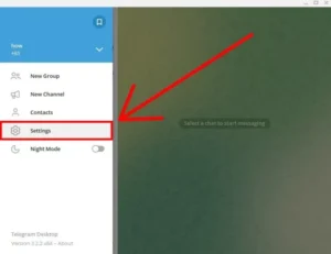 Débloquer un groupe Telegram sur iPhone : menu Paramètres de Telegram