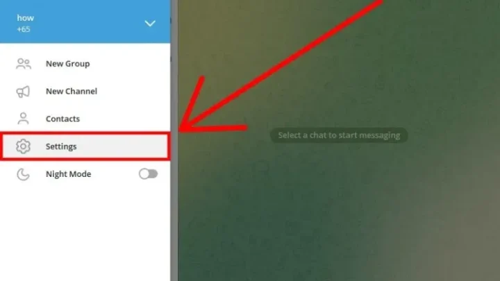 Débloquer un groupe Telegram sur iPhone : menu Paramètres de Telegram